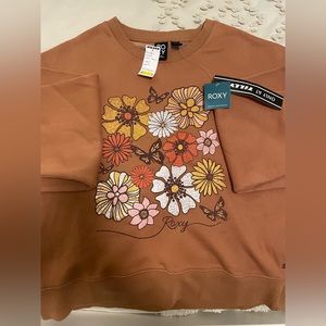 Burnt orange Roxy crew neck